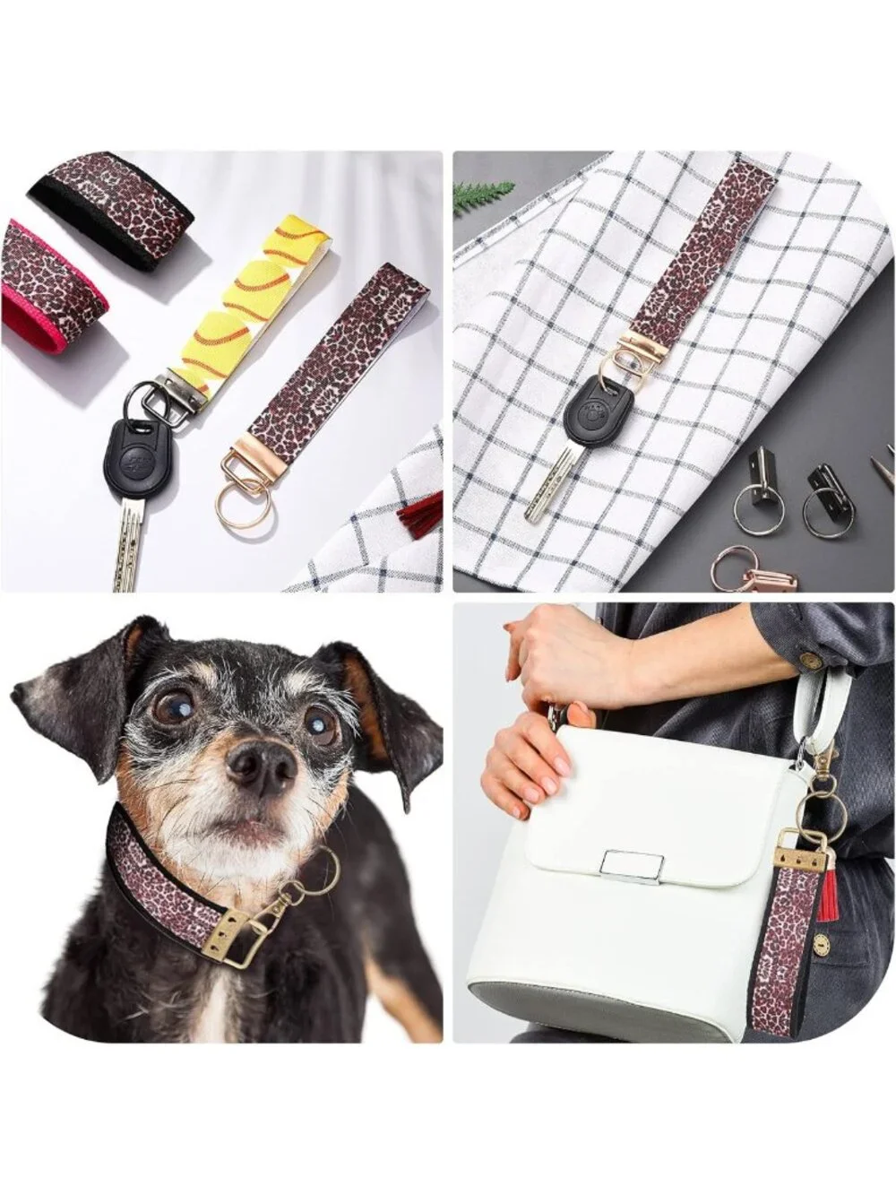 72-Piece Colorful Key Fob Hardware Set with Wristlets, Tassels & Snap Hooks
